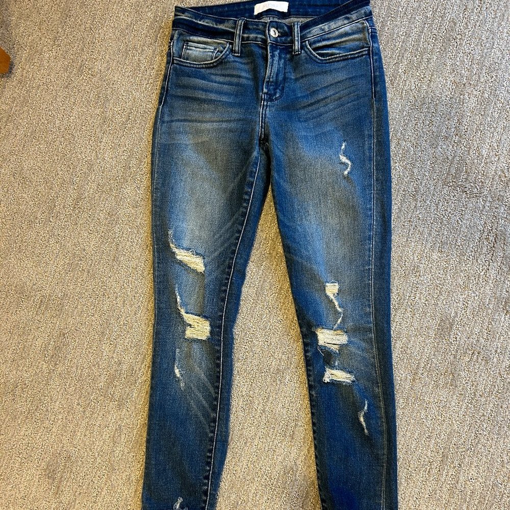 Veret Premium Distressed High Waisted Skinny Jeans *Size 25* Like New Condition